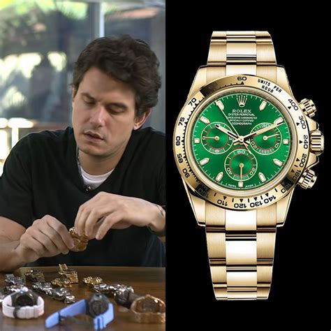 john mayer green face rolex|john mayer watch collection value.